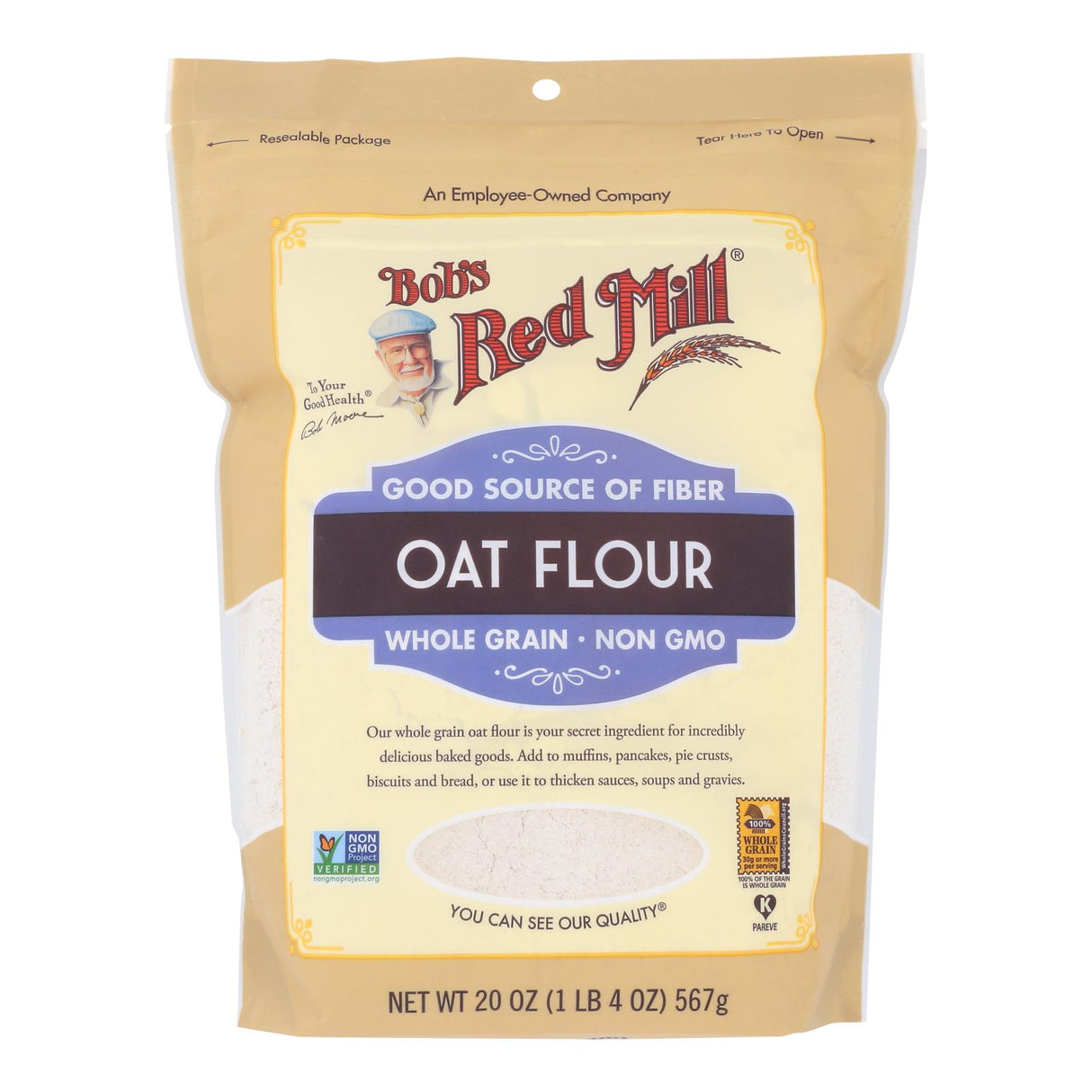 Flour, Oat, Resealable Package,4 - 20 OUNCE