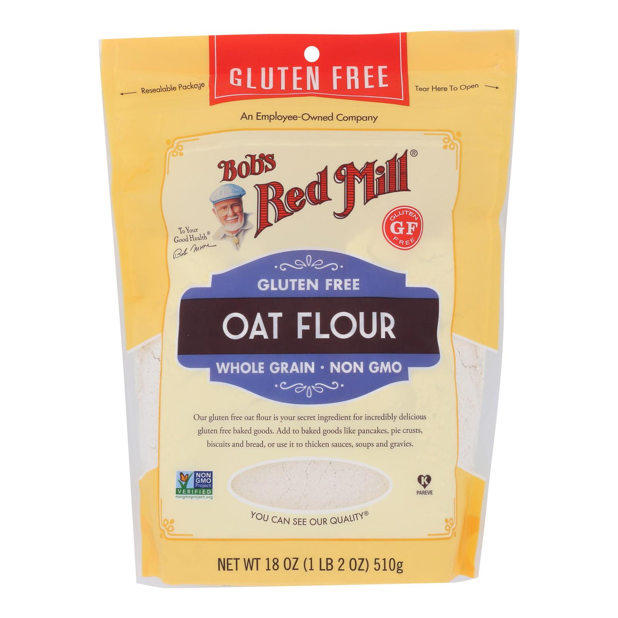 Flour, Oat, Resealable Package,4 - 18 OUNCE