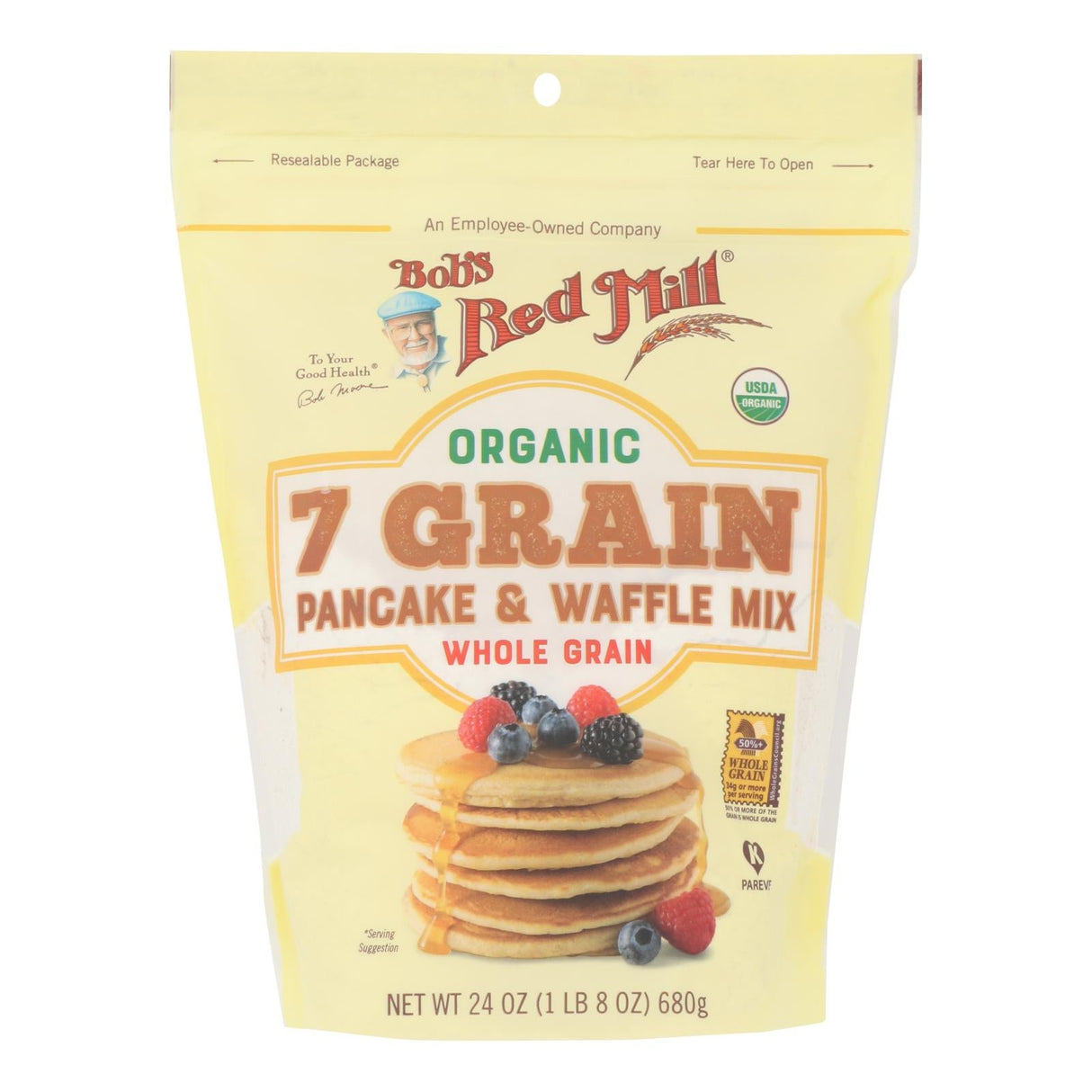 Mix, Pancake & Waffle, 7-Grain, Resealable Bag,4 - 24 OUNCE