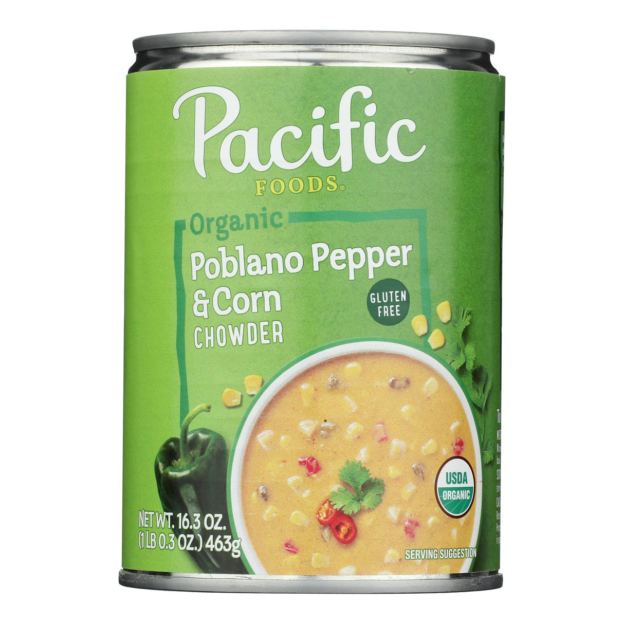 Chowder, Poblano Pepper & Corn, Canned,12 - 16.3 OUNCE