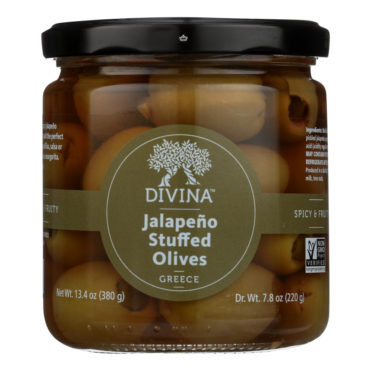 Olives, Green, Jalapeno Pepper-Stuffed,6 - 7.8 OUNCE