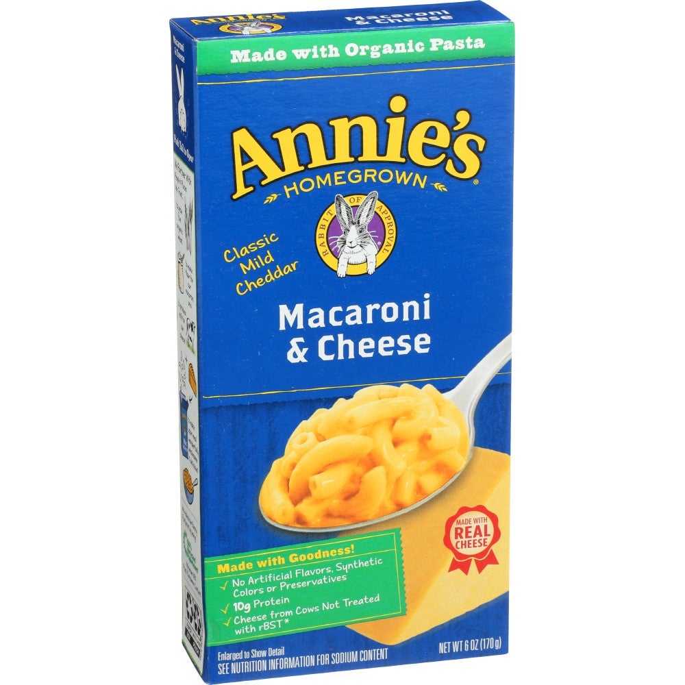 Entree, Macaroni & Cheese, Mild Cheddar, Organic, Dry, Family Size,12 - 6 OUNCE