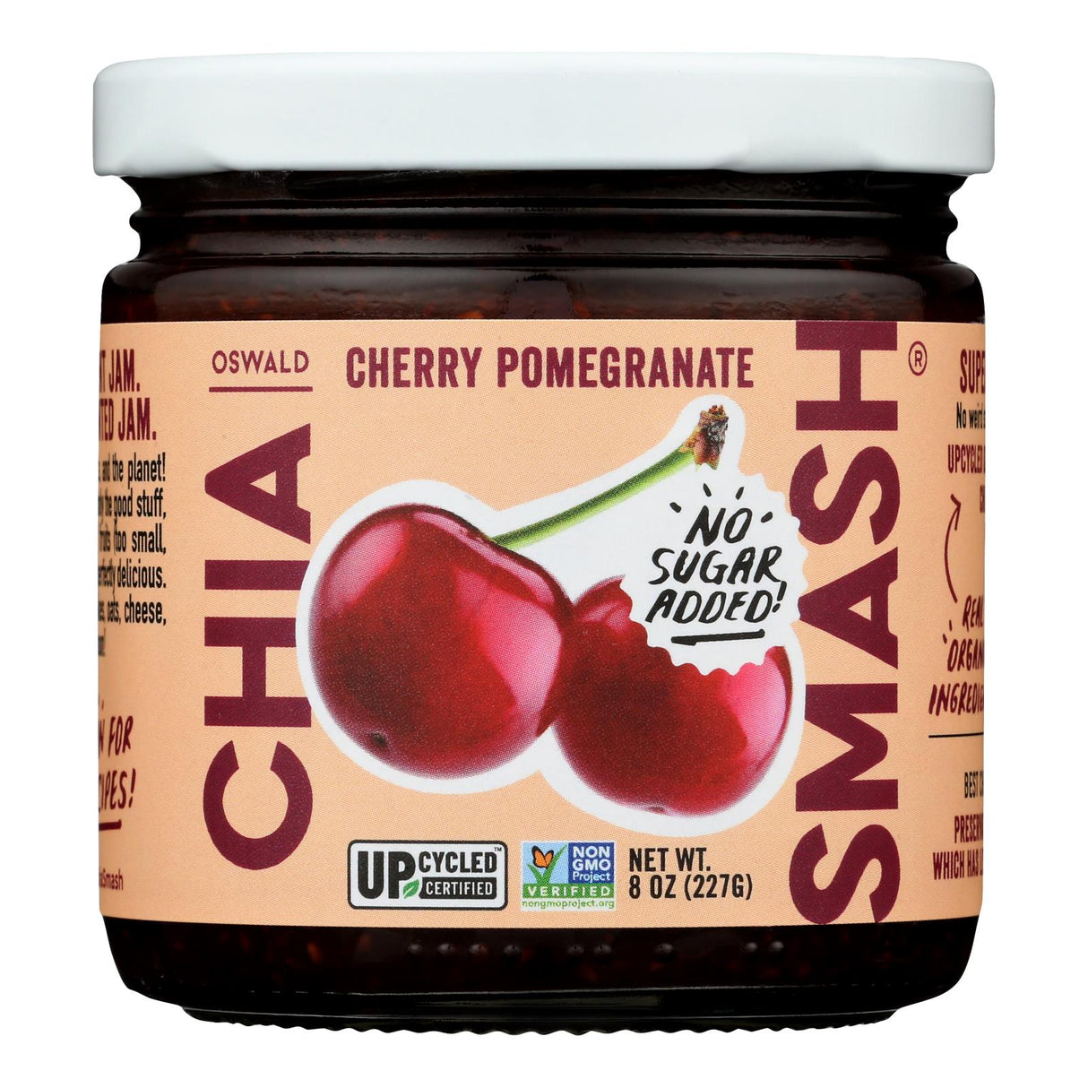 Jam, Chia Smash, Cherry Pomegranate, No Sugar Added,6 - 8 OUNCE
