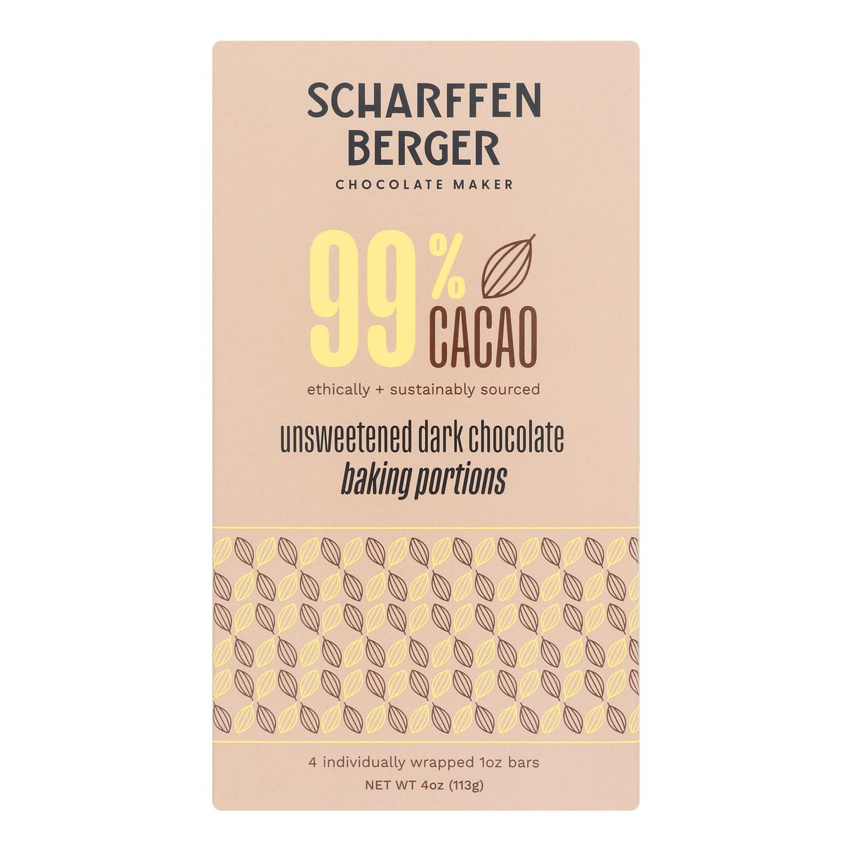Baking Bars, Chocolate, Dark, 99% Cacao, Individually-Wrapped, 1 Ounce,12 - 4 COUNT