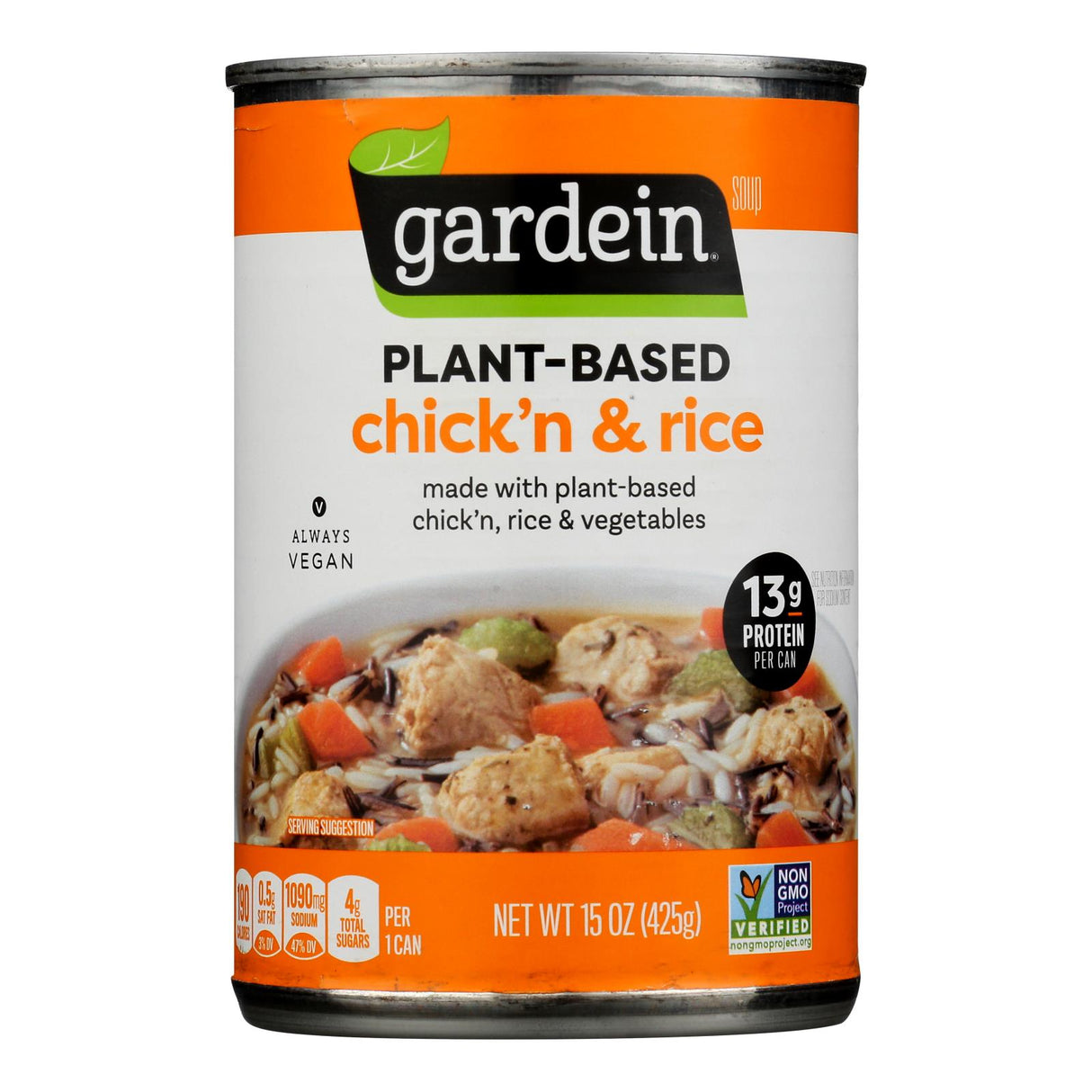 Soup, Chicken & Rice, Plant-Based, contains Vegetables, Ready-to-Serve,12 - 15 OUNCE