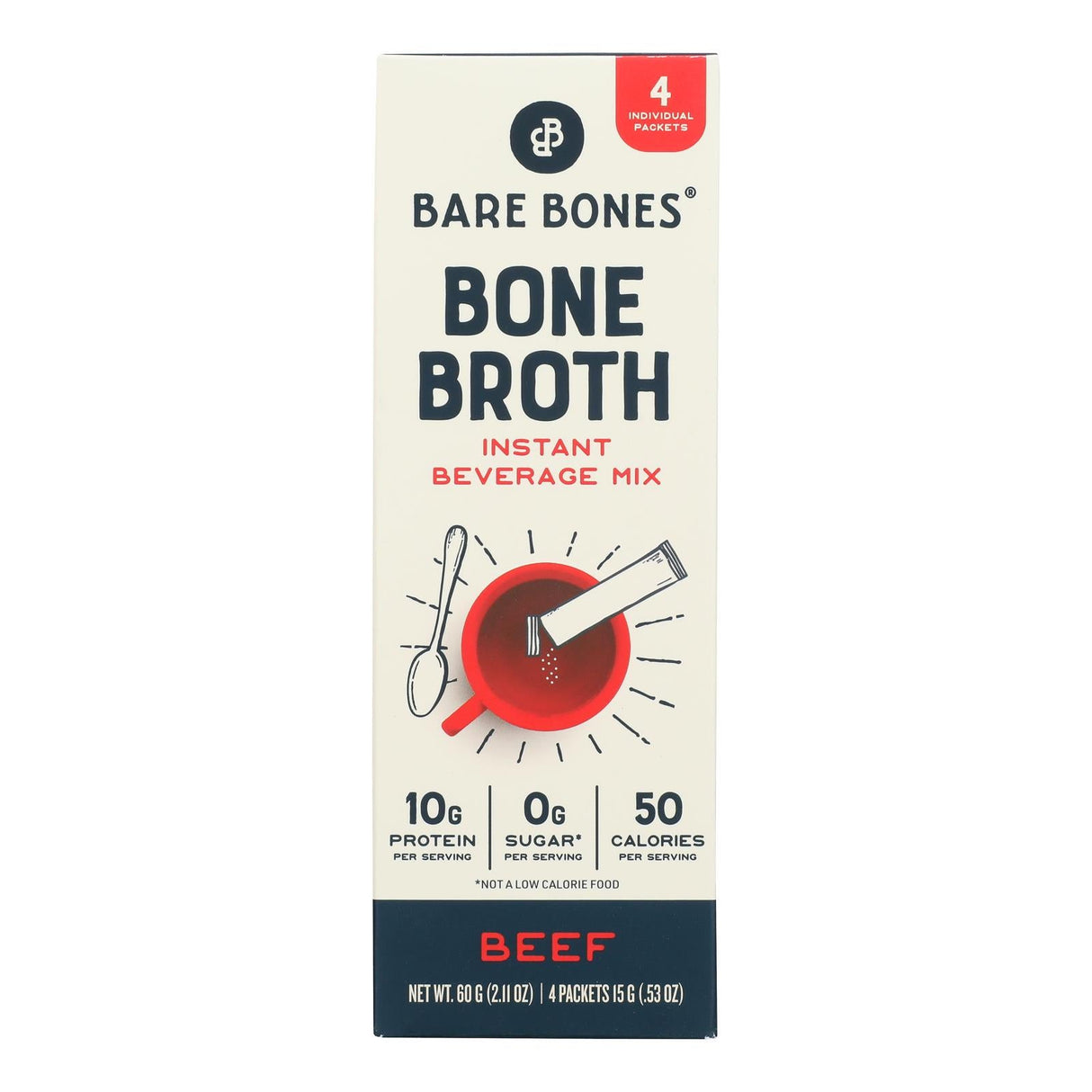 Broth Mix, Beef Bone, Single-Serve Packets, 0.53 Ounce,8 - 4 COUNT
