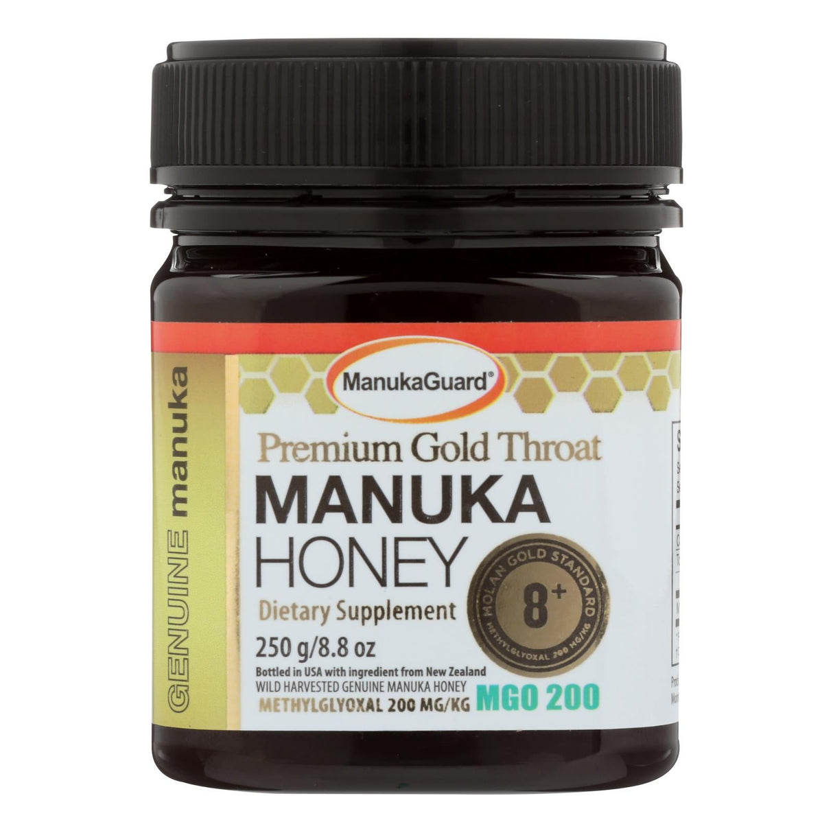 Supplement, Manuka Honey, Gold Throat, MGO 200+,1 - 8.8 OUNCE