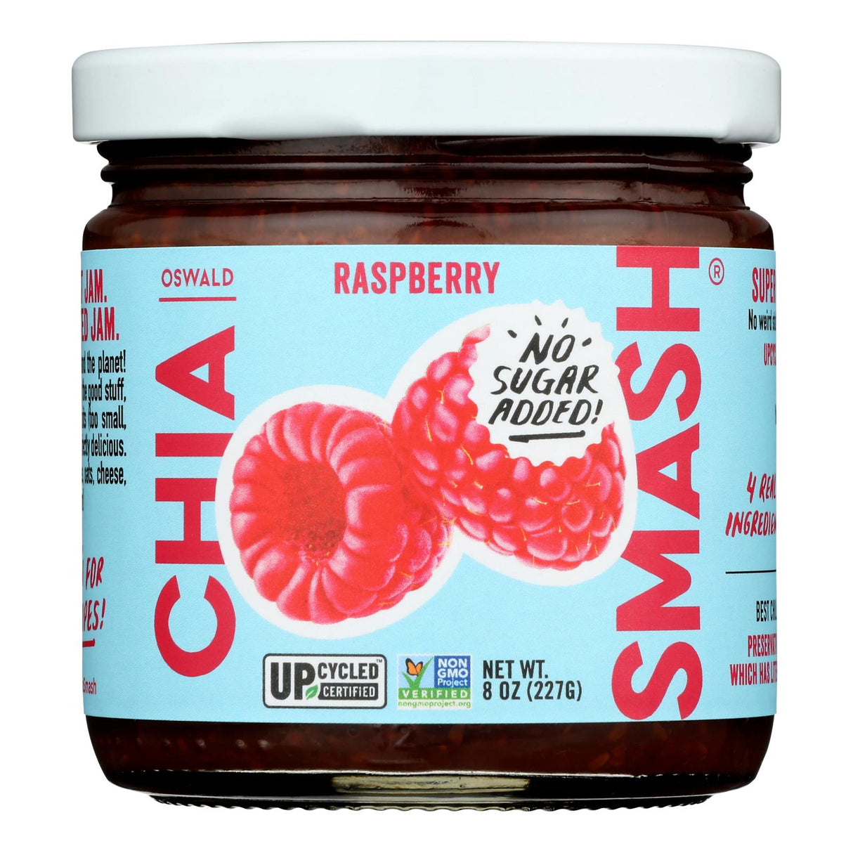 Jam, Chia Smash, Raspberry, No Sugar Added,6 - 8 OUNCE