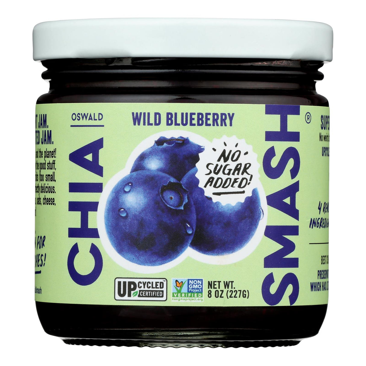 Jam, Chia Smash, Wild Blueberry, No Sugar Added,6 - 8 OUNCE