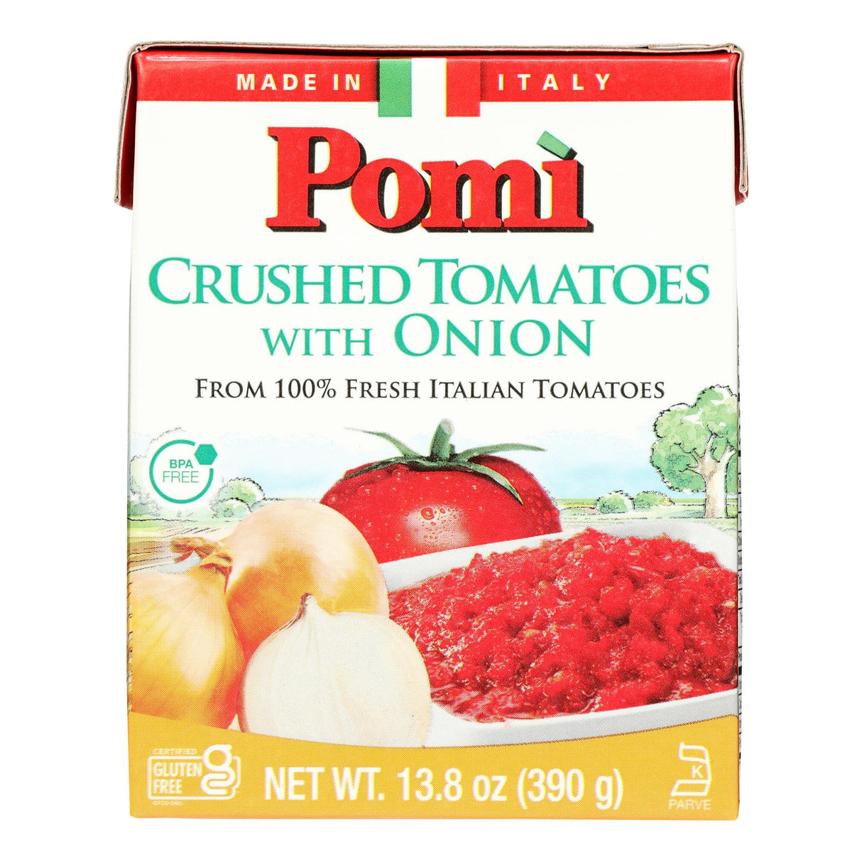 Tomatoes, Italian, Crushed, contains Onion,12 - 13.8 OUNCE