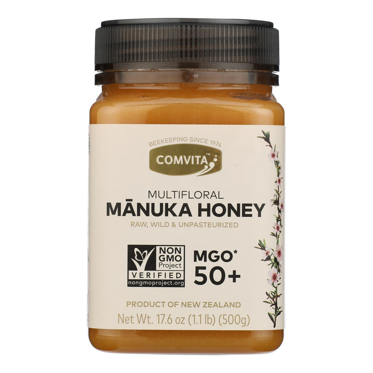 Honey, Manuka, Raw, MGO 50+,1 - 17.6 OUNCE