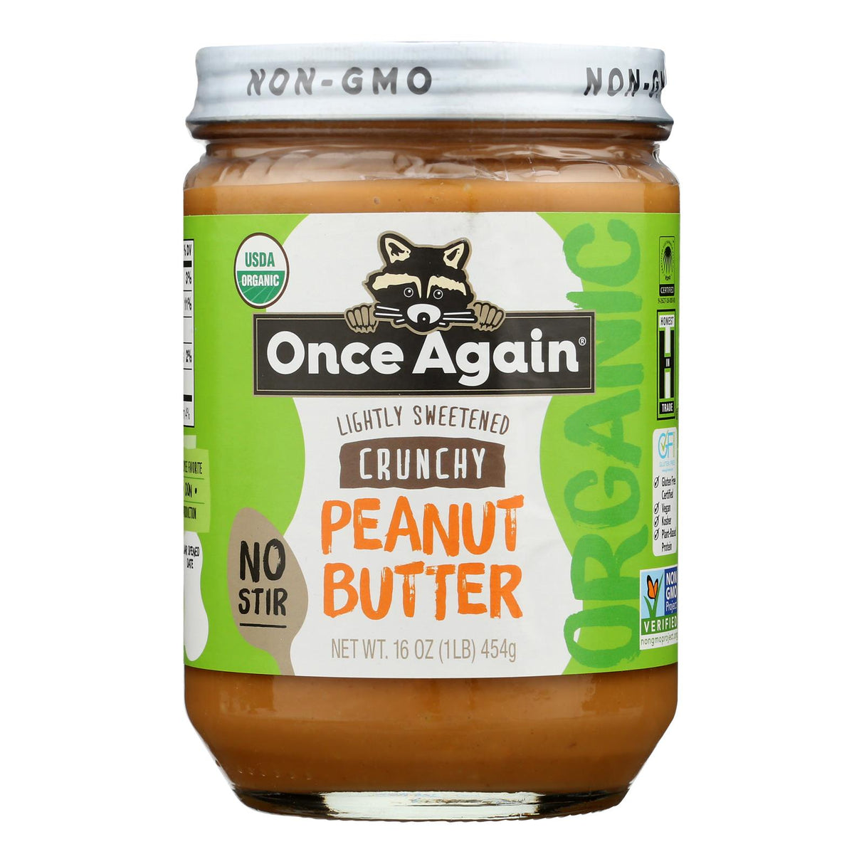 Peanut Butter, Lightly Sweetened, Crunchy, No Stir, Glass,6 - 16 OUNCE