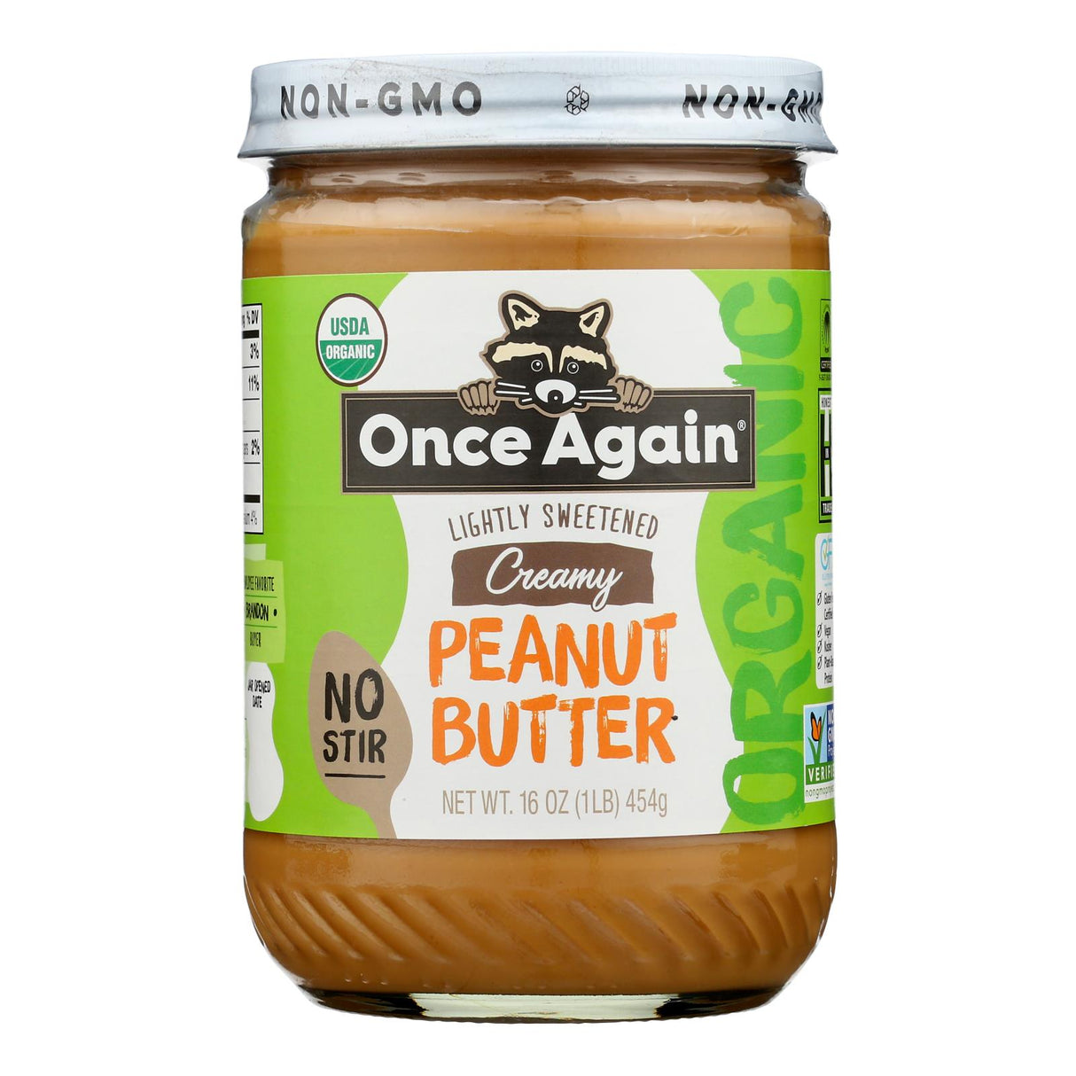 Peanut Butter, Lightly Sweetened, Creamy, No Stir, Glass,6 - 16 OUNCE