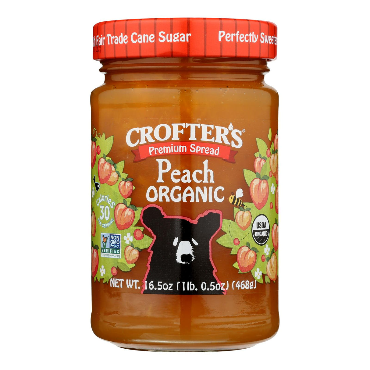 Fruit Spread, Peach,6 - 16.5 OUNCE