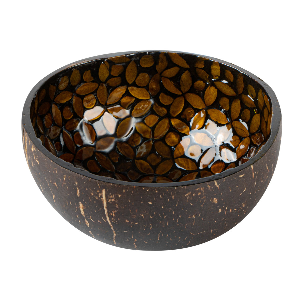 Bowls, Coco Casa 16 Ounce, Coconut Shell, Yellow, Flower,1 - 1 EACH