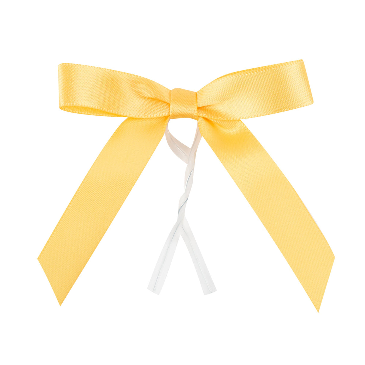 Bows, Twist Tie, Gift Tek 3 x 2.50 Inch, Gold, Polyester Satin, Pre-Tied,100 - 1 EACH