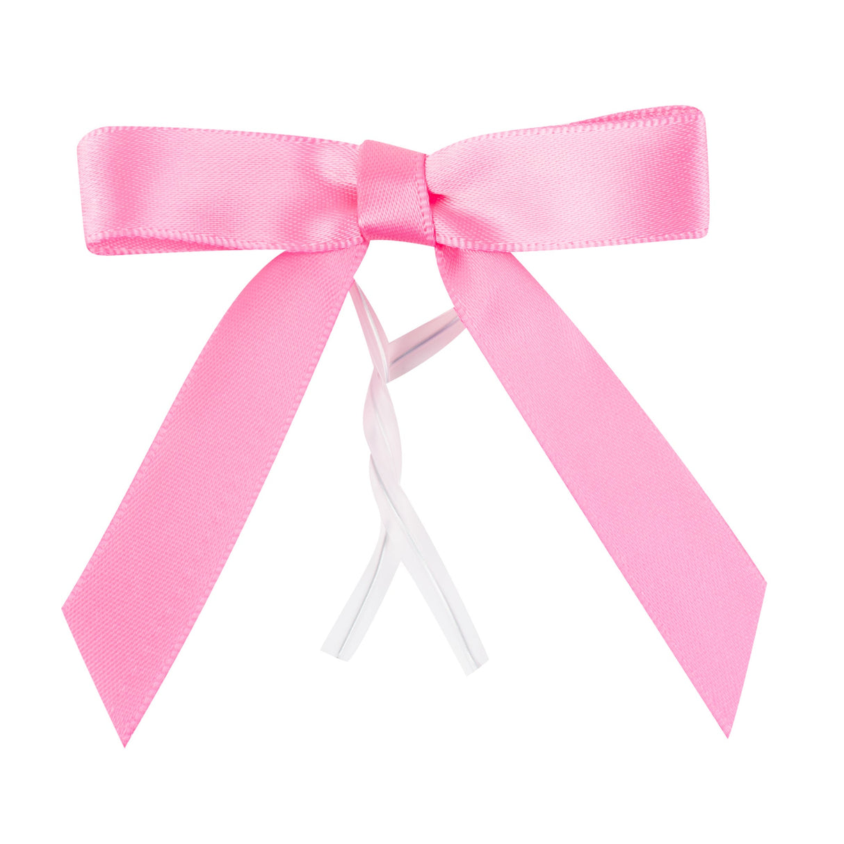 Bows, Twist Tie, Gift Tek 3 x 2.50 Inch, Pink, Polyester Satin, Pre-Tied,100 - 1 EACH
