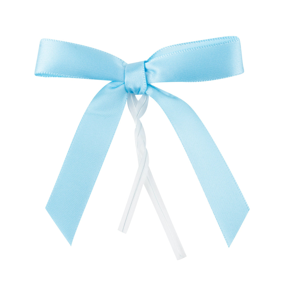 Bows, Twist Tie, Gift Tek 3 x 2.50 Inch, Light Blue, Polyester Satin, Pre-Tied,100 - 1 EACH