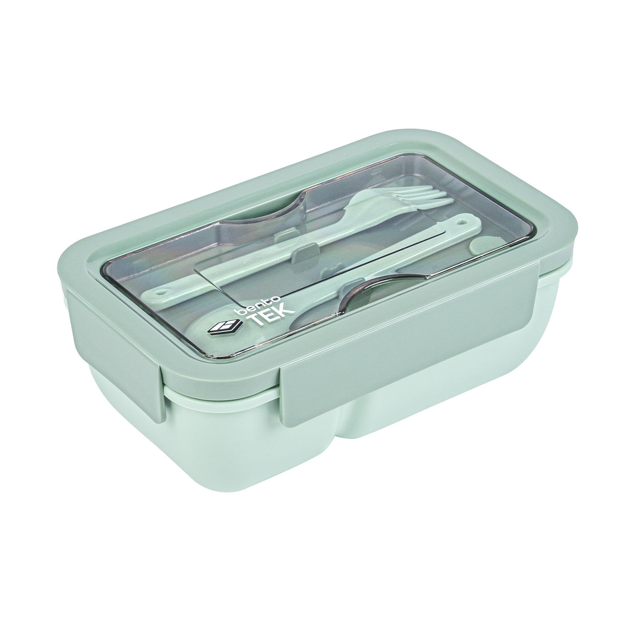 Box, Lunch, Bento Tek 29 Ounce, Microwave-Safe, Green, Includes Fork & Spoon, 7.75 x 4.75 x 2.75 Inch,1 - 5 PIECE