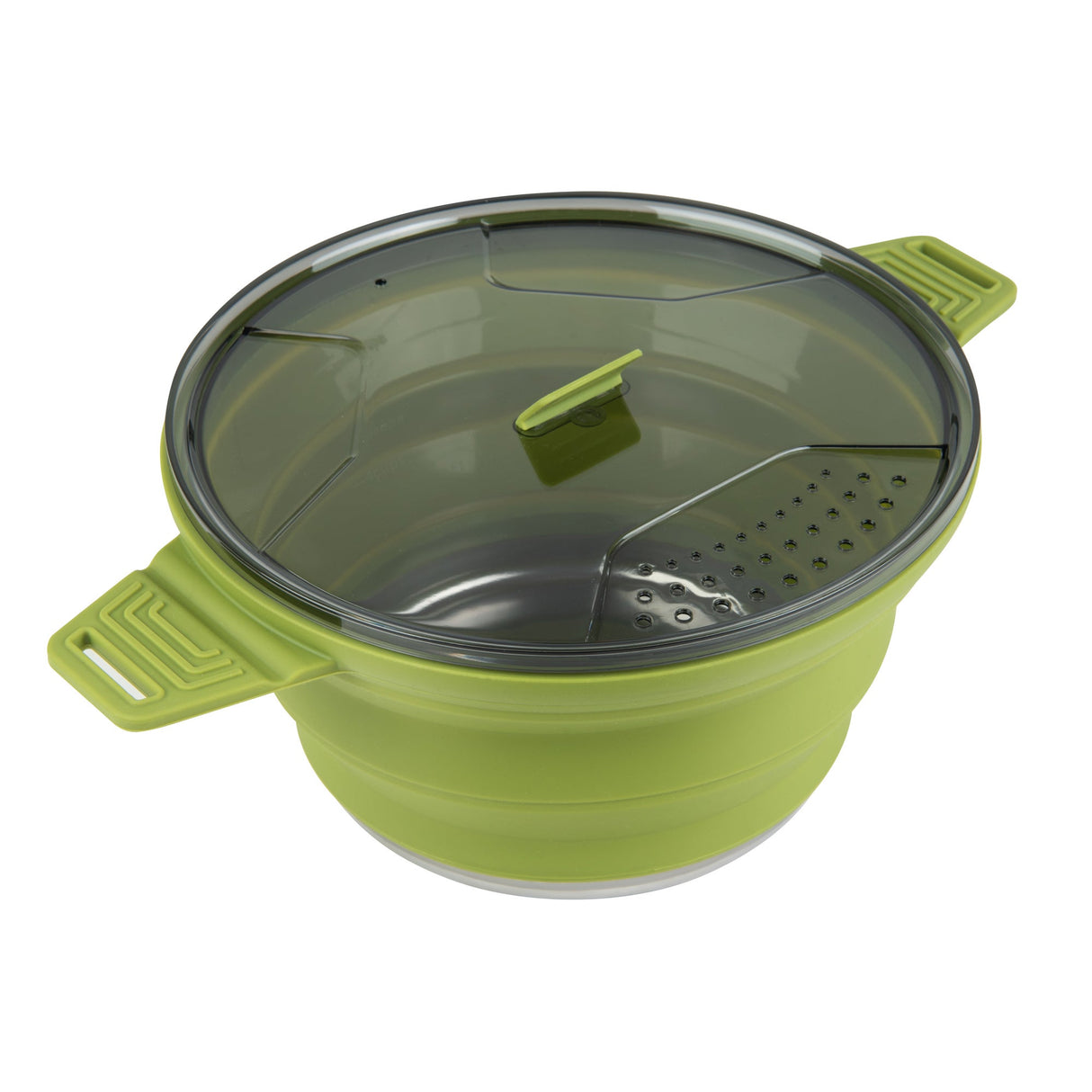 Pots, Hi Tek 2.50 Liter, Collapsible, Green, Silicone, 12.50 x 8.75 x 4.75 Inch, includes Lid,20 - 1 EACH
