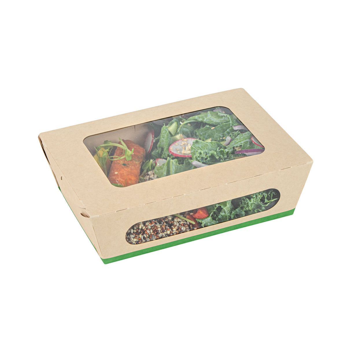 Box, Lunch, Sustain 57 Ounce, PLA-Lined Paper, 8 x 5.50 x 2.50 Inch, includes Window,4 - 50 COUNT