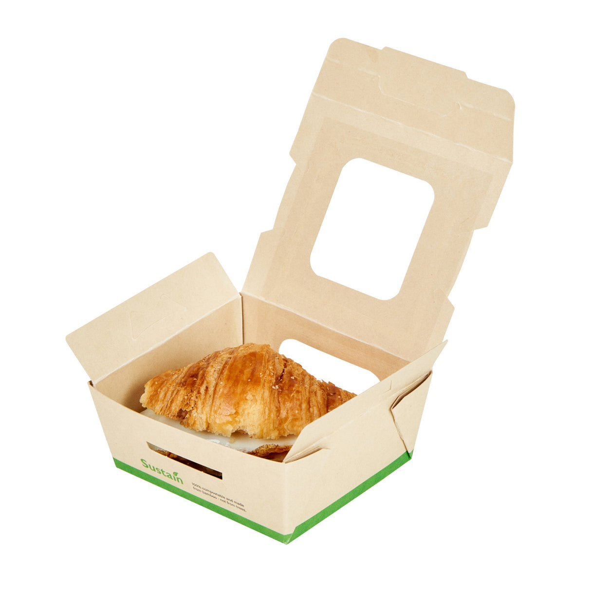 Box, Lunch, Sustain 12 Ounce, PLA-Lined Paper, 4.25 x 3.75 x 1.75 Inch, includes Window,4 - 50 COUNT