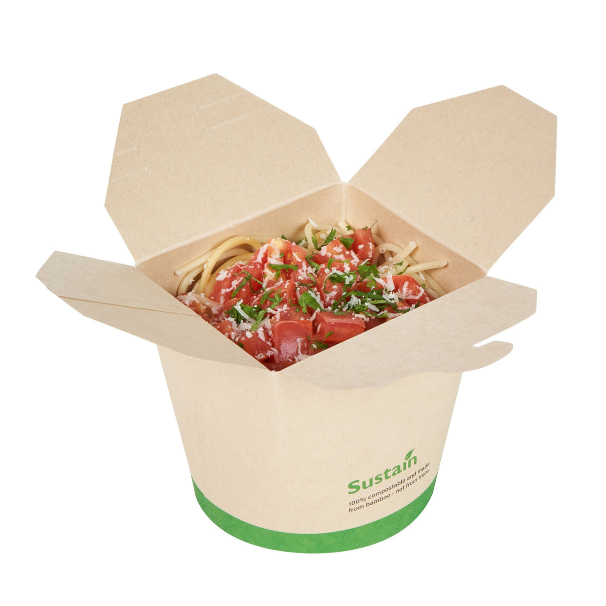 Containers, Noodle Take-Out, Sustain 26 Ounce, PLA-Lined Bamboo Paper, 4 x 3.50 x 3.75 Inch, Round,4 - 50 COUNT