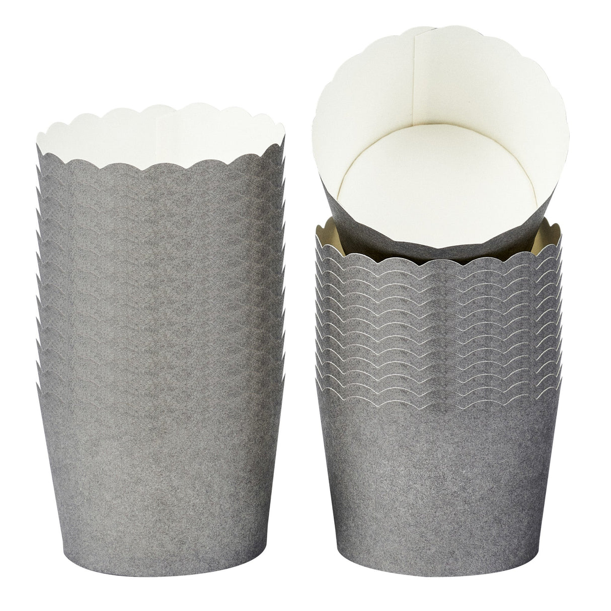 Cups, Baking, 3 Ounce, Paper, Gray, Scallop, Mini 2.50 x 2.50 x 1.75 Inch, Round,200 - 1 EACH