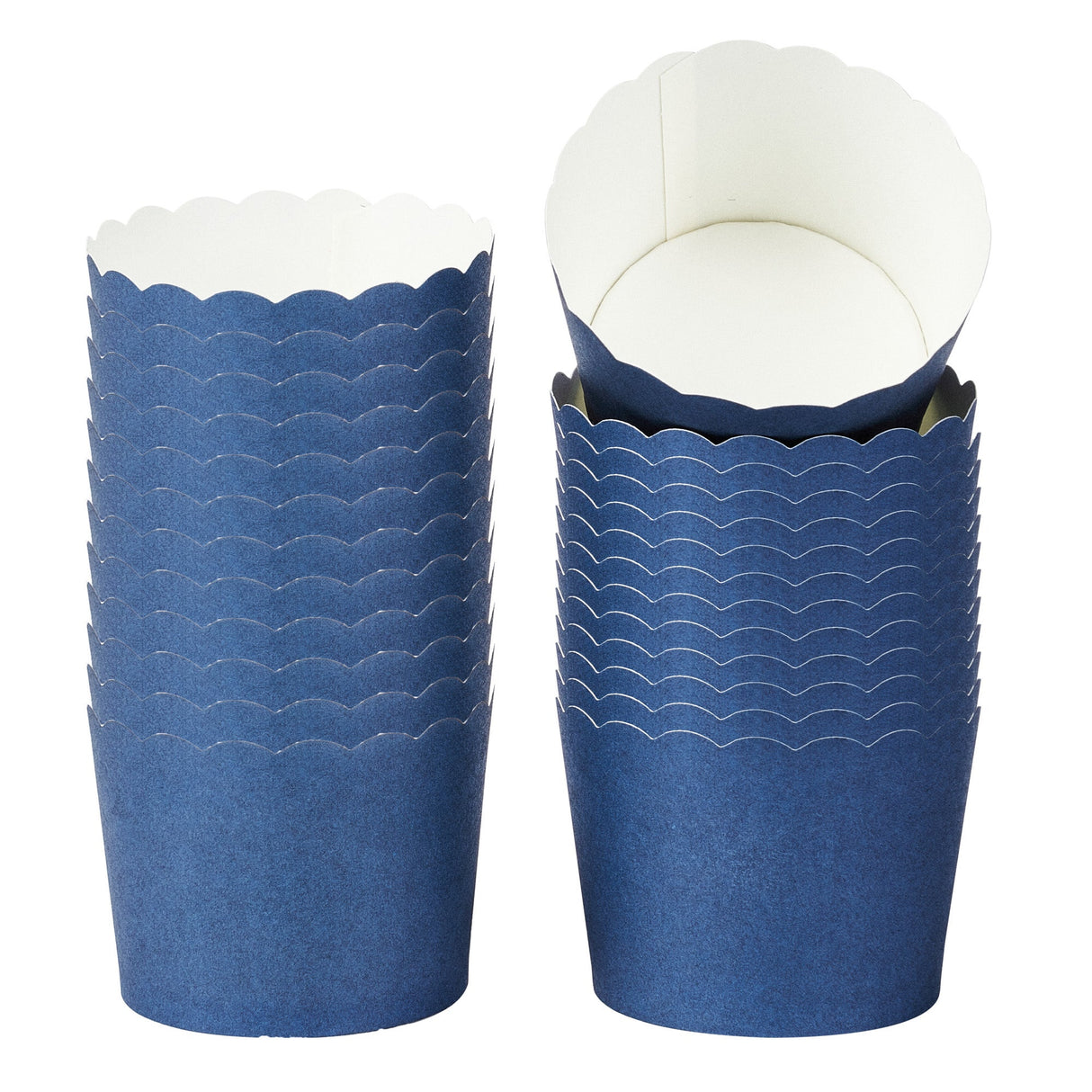 Cups, Baking, 3 Ounce, Paper, Midnight Blue, Scallop, Mini 2.50 x 2.50 x 1.75 Inch, Round,200 - 1 EACH