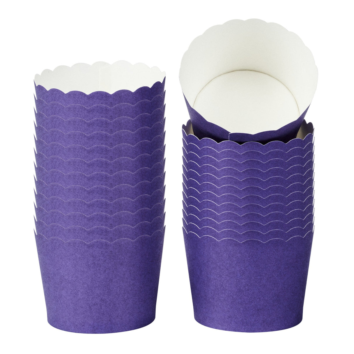 Cups, Baking, 3 Ounce, Paper, Purple, Scallop, Mini 2.50 x 2.50 x 1.75 Inch, Round,200 - 1 EACH