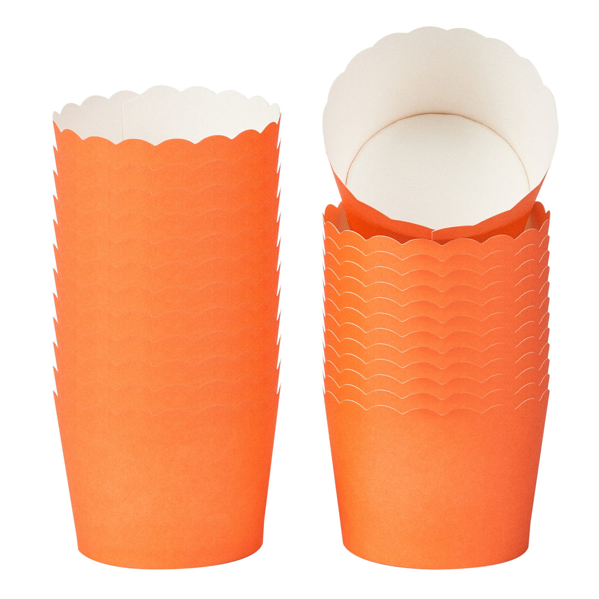 Cups, Baking, 3 Ounce, Paper, Orange, Scallop, Mini 2.50 x 2.50 x 1.75 Inch, Round,200 - 1 EACH
