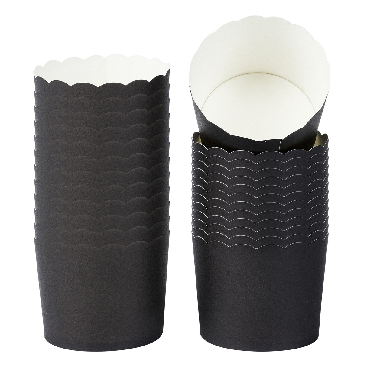 Cups, Baking, 6 Ounce, Paper, Black, Scallop, 2.75 x 2.75 x 2.25 Inch, Round,200 - 1 EACH