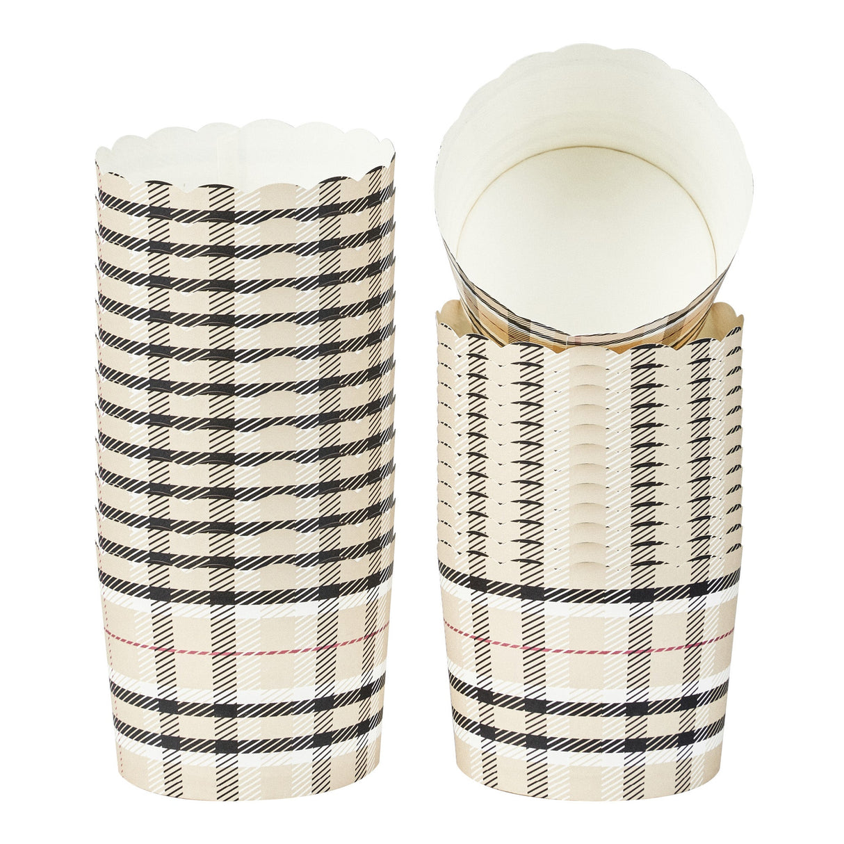 Cups, Baking, 6 Ounce, Paper, Plaid, Scallop, 2.75 x 2.75 x 2.25 Inch, Round,200 - 1 EACH