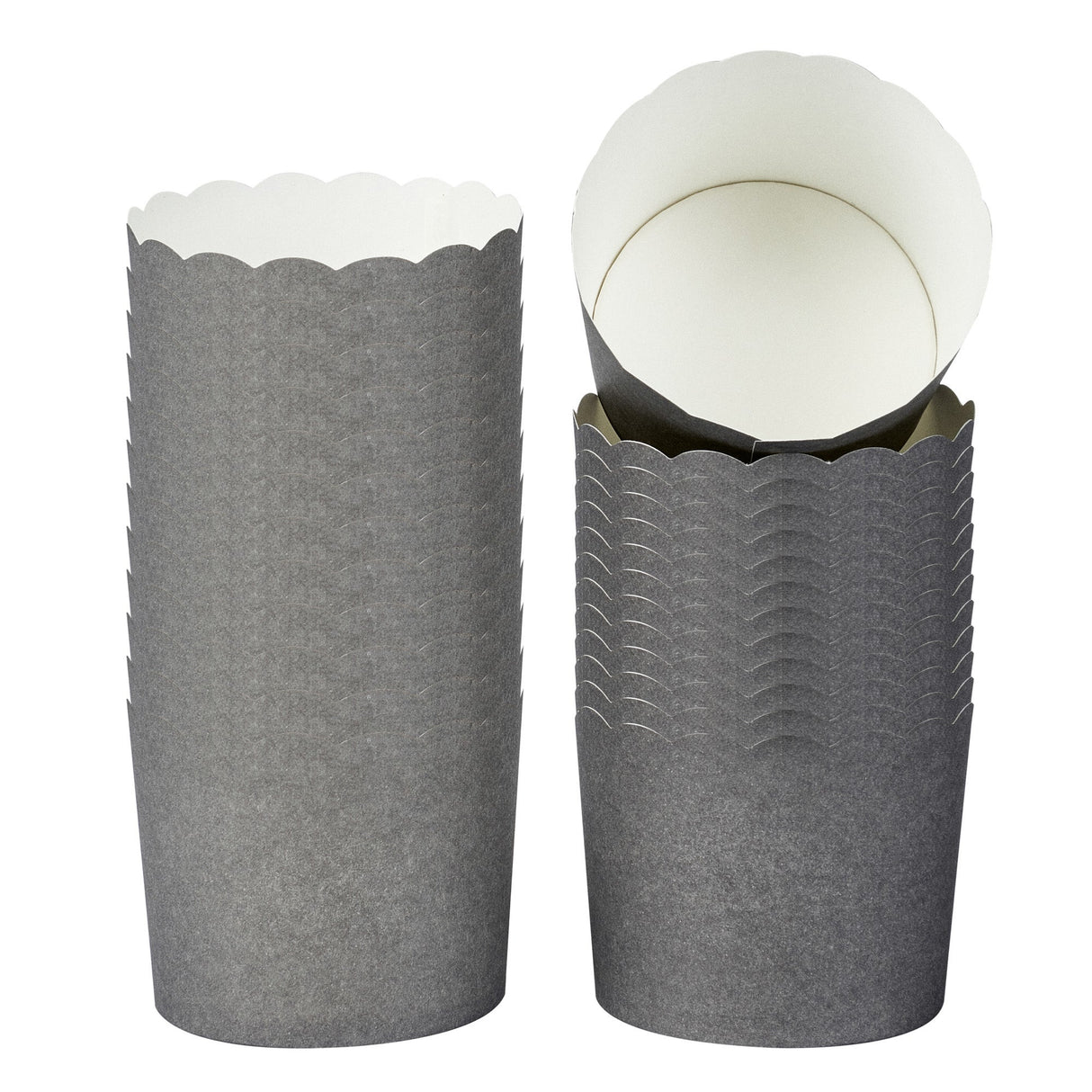 Cups, Baking, 6 Ounce, Paper, Gray, Scallop, 2.75 x 2.75 x 2.25 Inch, Round,200 - 1 EACH