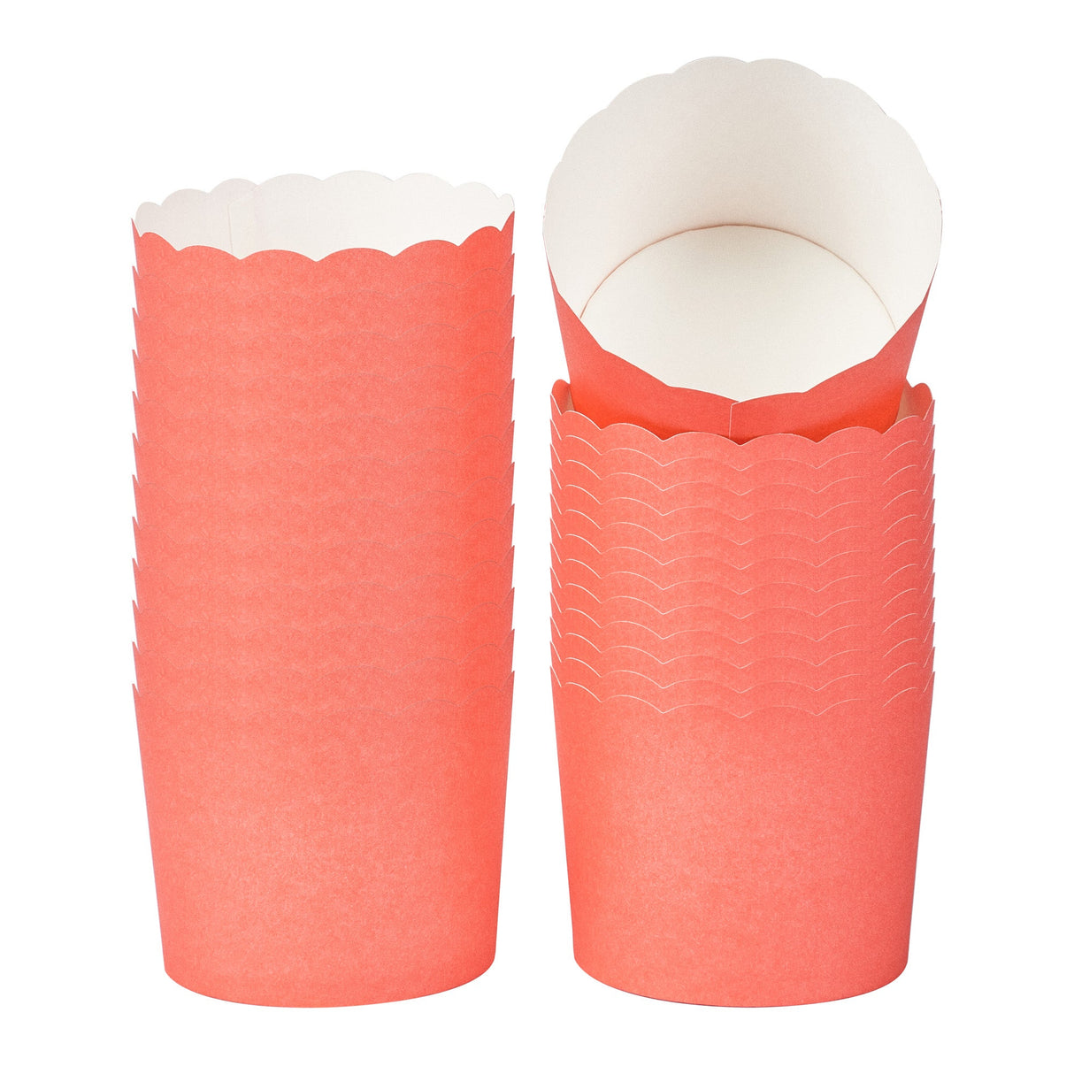 Cups, Baking, 6 Ounce, Paper, Red, Scallop, 2.75 x 2.75 x 2.25 Inch, Round,200 - 1 EACH