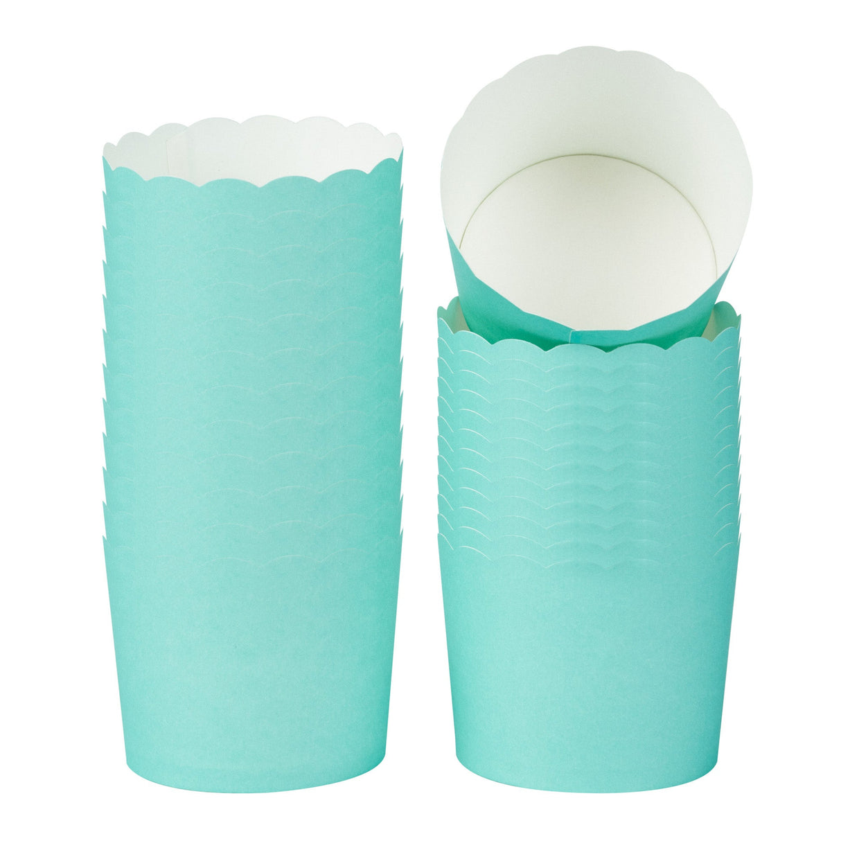 Cups, Baking, 6 Ounce, Paper, Turquoise, Scallop, 2.75 x 2.75 x 2.25 Inch, Round,200 - 1 EACH