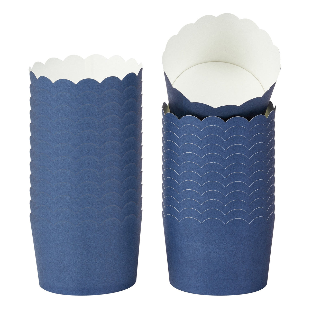 Cups, Baking, 10 Ounce, Paper, Midnight Blue, Scallop, Jumbo 3.50 x 3.50 x 2.50 Inch, Round,200 - 1 EACH