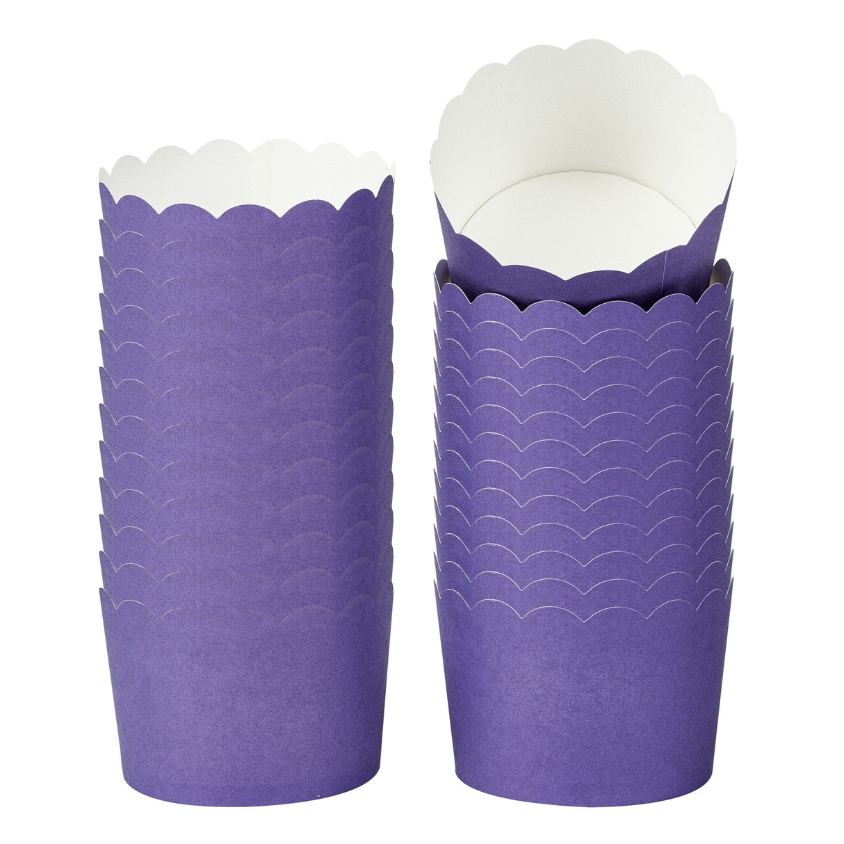 Cups, Baking, 10 Ounce, Paper, Purple, Scallop, Jumbo 3.50 x 3.50 x 2.50 Inch, Round,200 - 1 EACH