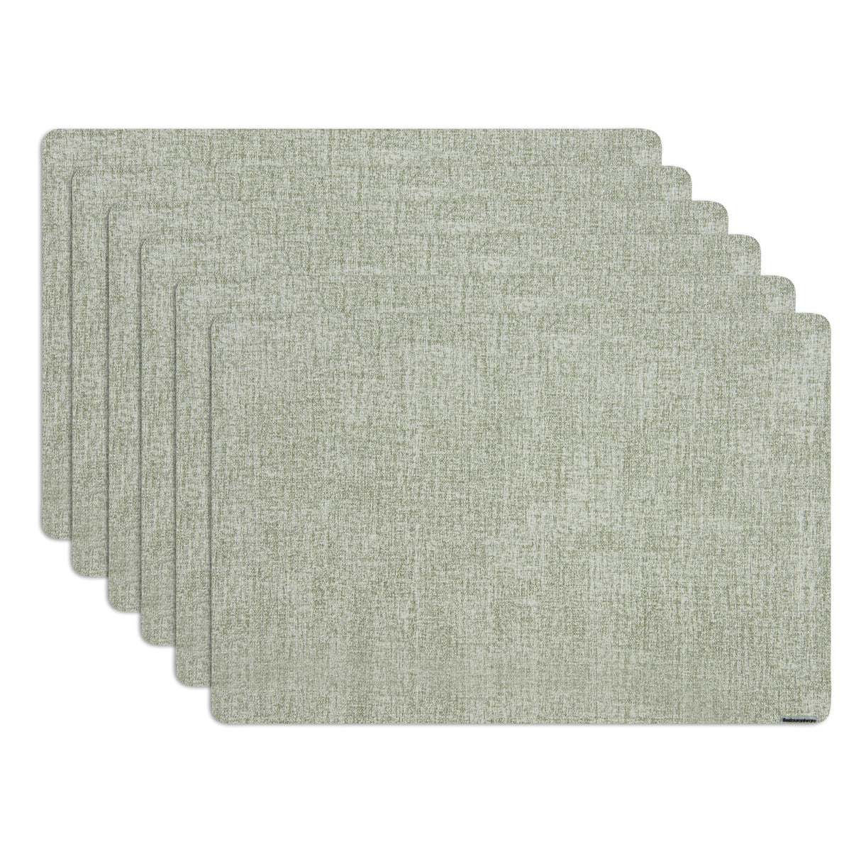 Placemats, Denim Mesh 17.75 x 11.75 Inch, Rectangular, Green, Vinyl, Linen-Feel,6 - 1 EACH