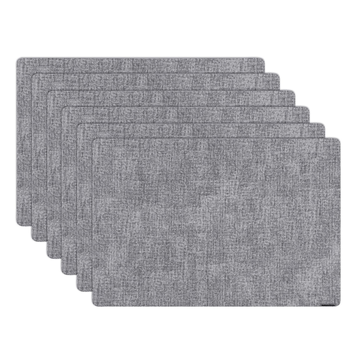 Placemats, Denim Mesh 17.75 x 11.75 Inch, Rectangular, Light Gray, Vinyl, Linen-Feel,6 - 1 EACH