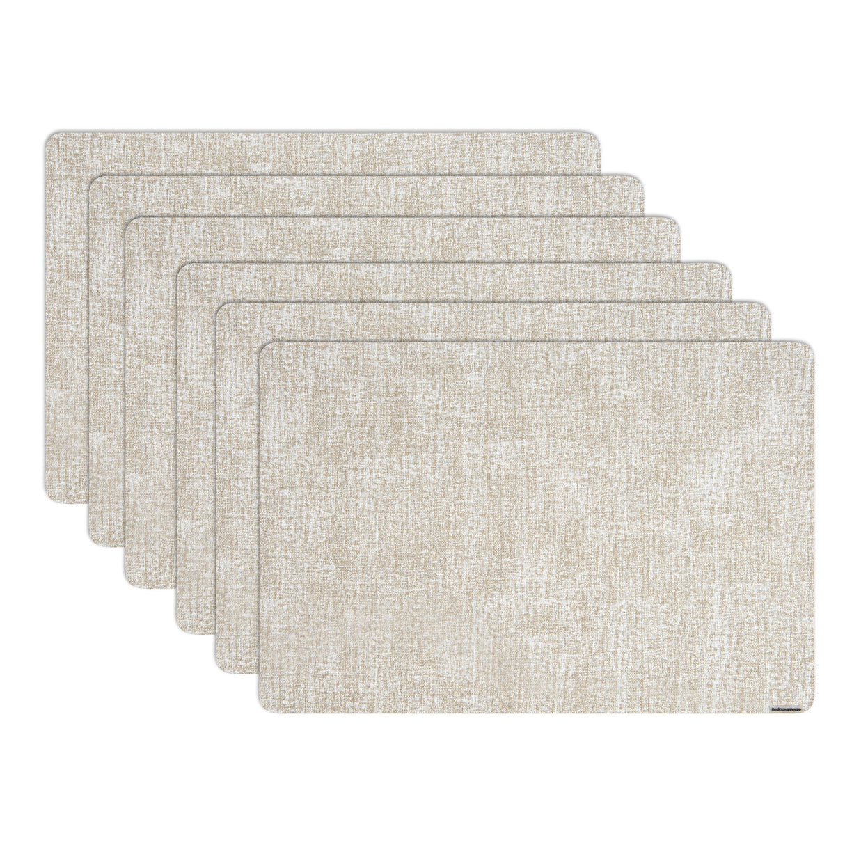 Placemats, Denim Mesh 17.75 x 11.75 Inch, Rectangular, White, Vinyl, Linen-Feel,6 - 1 EACH