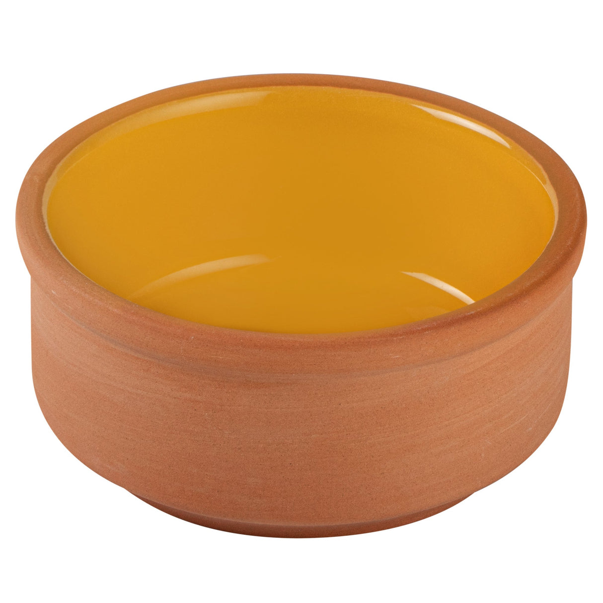 Bowls, Cazuela, Terra Tek 3 Ounce, Terracotta, Yellow Glazed Interior, 3.25 x 3.25 x 1.50 Inch, Oven-Safe,2 - 5 COUNT