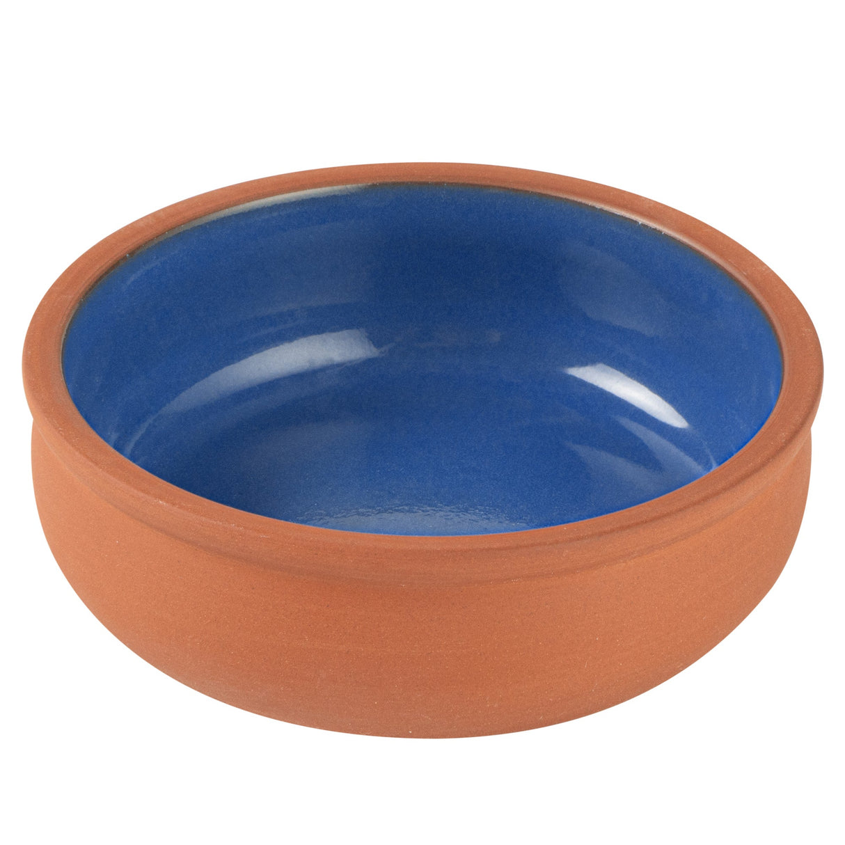 Bowls, Cazuela, Terra Tek 7 Ounce, Terracotta, Blue Glazed Interior, 4.50 x 4.50 x 1.50 Inch, Oven-Safe,2 - 5 COUNT