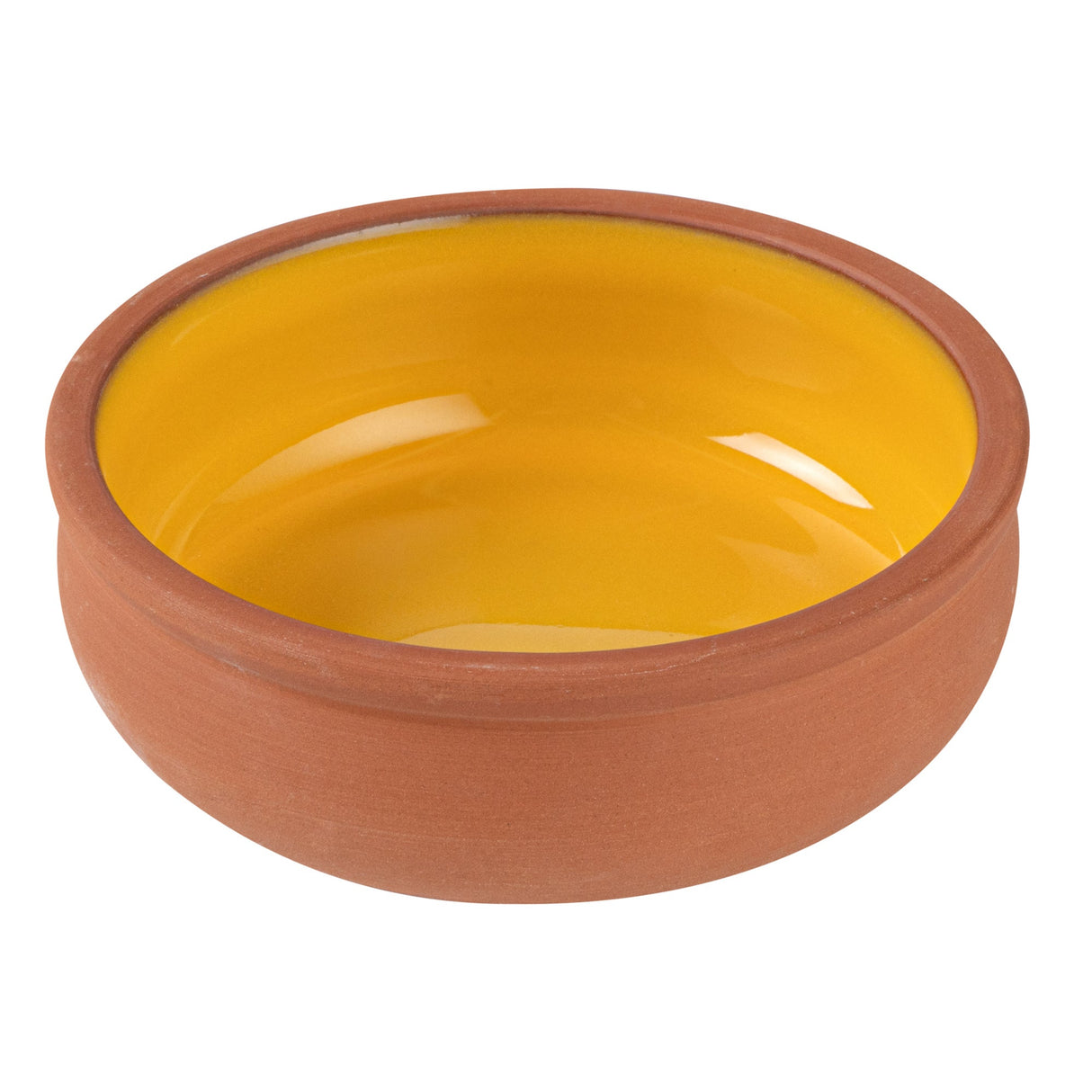 Bowls, Cazuela, Terra Tek 7 Ounce, Terracotta, Yellow Glazed Interior, 4.50 x 4.50 x 1.50 Inch, Oven-Safe,2 - 5 COUNT