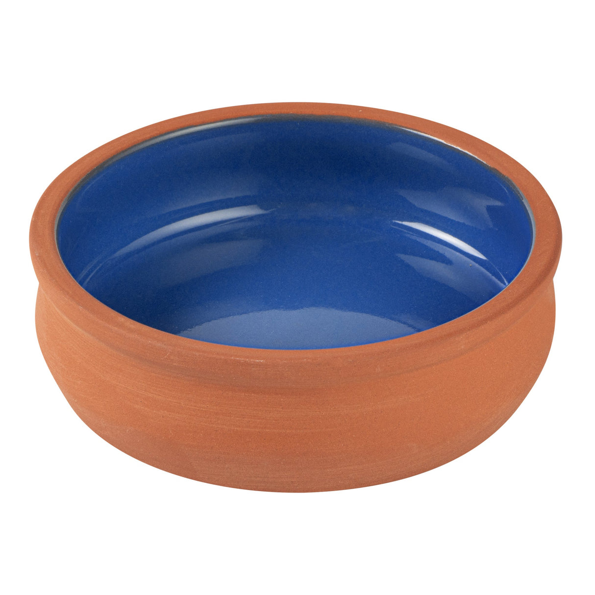 Bowls, Cazuela, Terra Tek 9 Ounce, Terracotta, Blue Glazed Interior, 4.75 x 4.75 x 1.50 Inch, Oven-Safe,2 - 1 EACH
