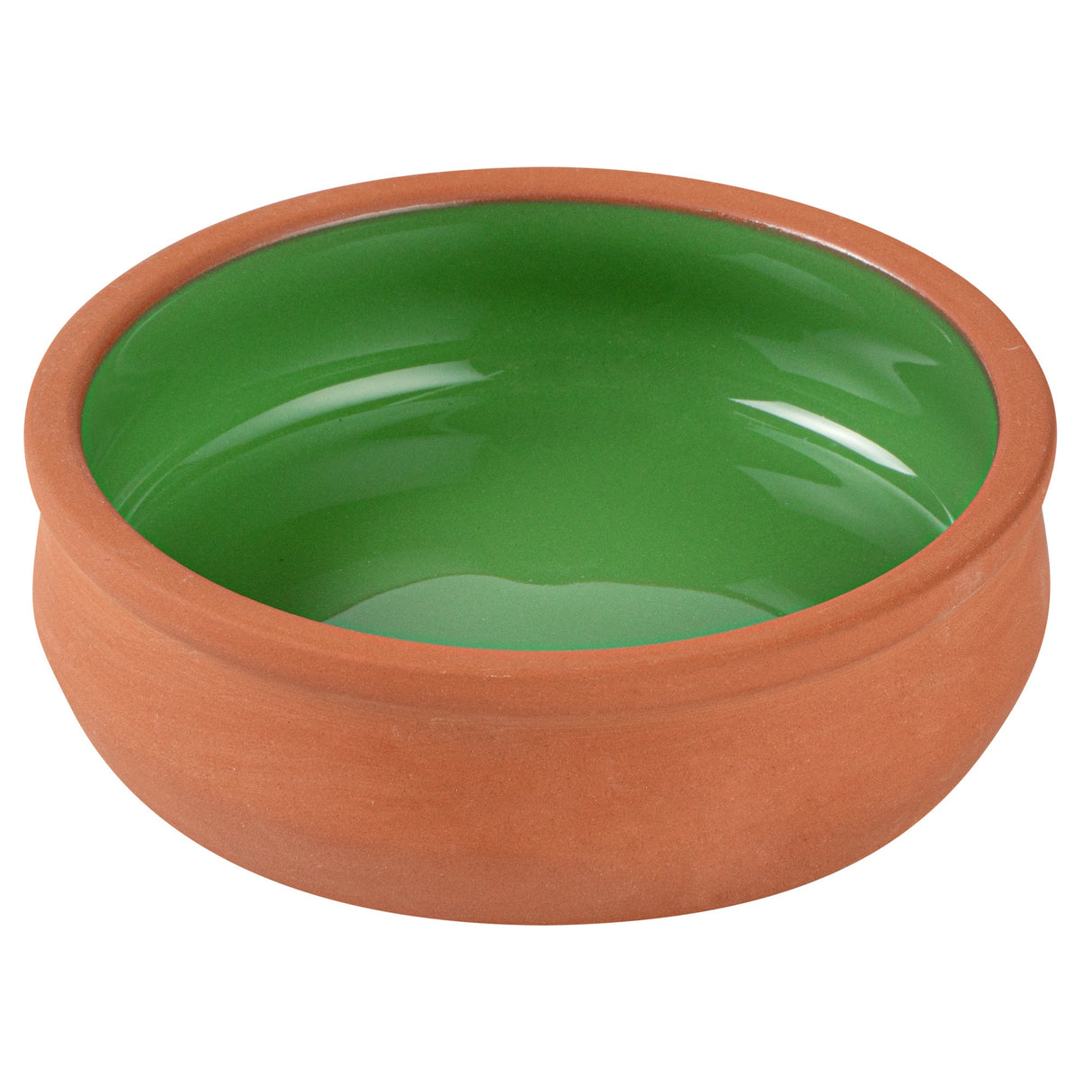 Bowls, Cazuela, Terra Tek 9 Ounce, Terracotta, Green Glazed Interior, 4.75 x 4.75 x 1.50 Inch, Oven-Safe,2 - 5 COUNT