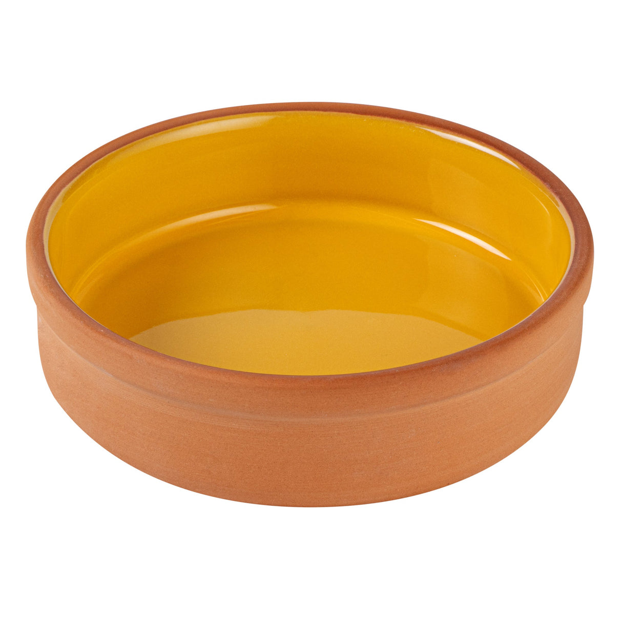 Bowls, Cazuela, Terra Tek 9 Ounce, Terracotta, Yellow Glazed Interior, 5 x 5 x 1.25 Inch, Oven-Safe,2 - 1 EACH