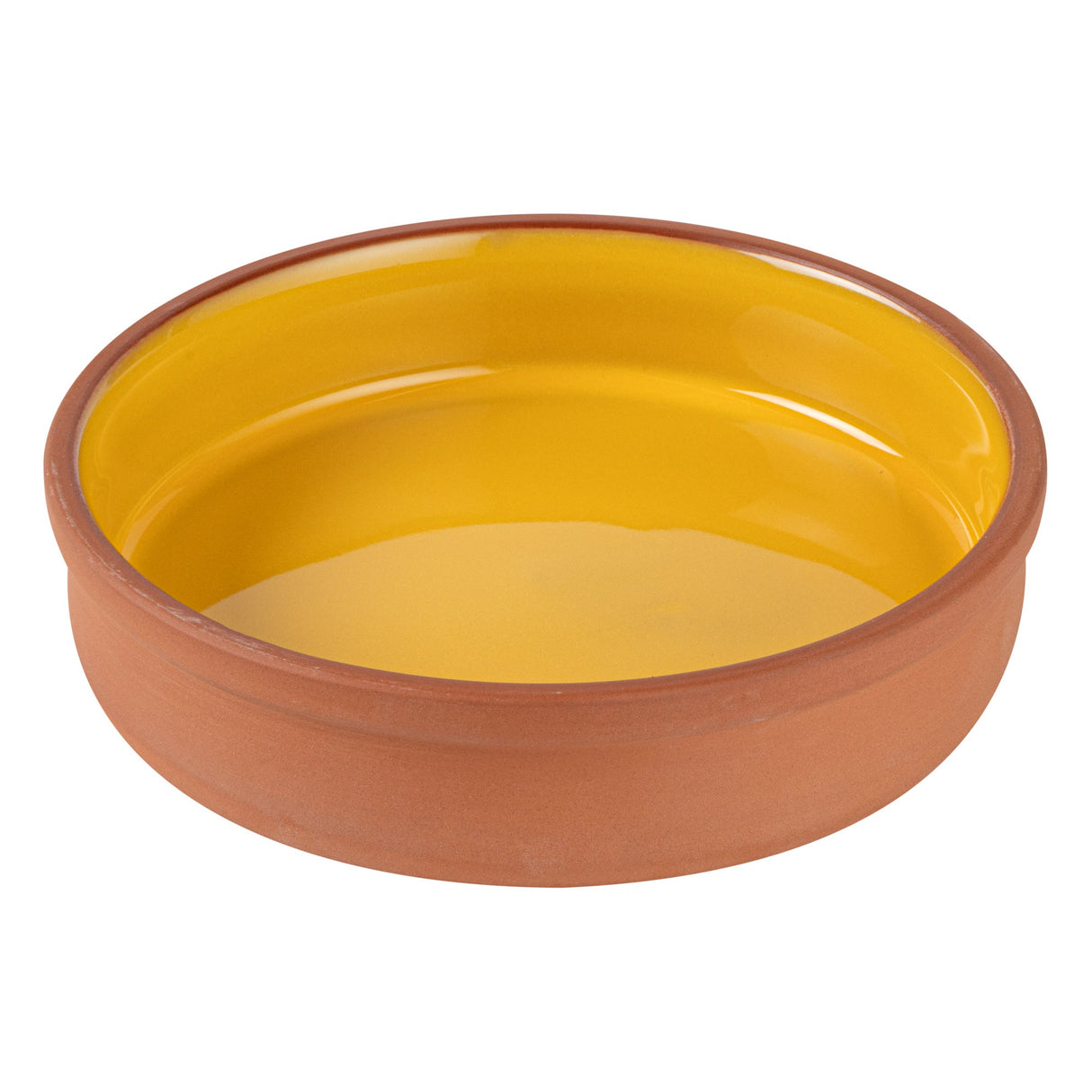 Bowls, Cazuela, Terra Tek 15 Ounce, Terracotta, Yellow Glazed Interior, 6.25 x 6.25 x 1.50 Inch, Oven-Safe,2 - 1 EACH