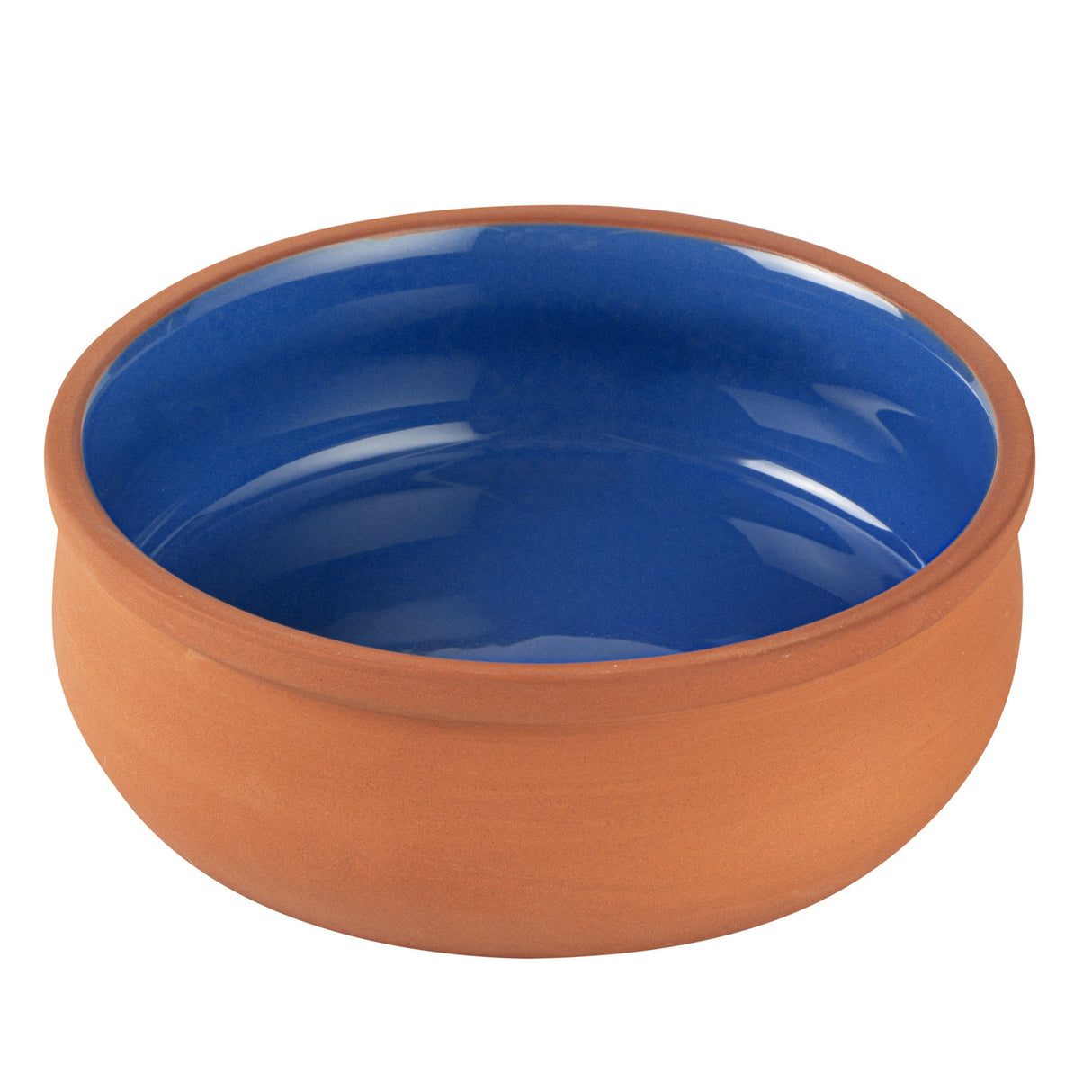 Bowls, Cazuela, Terra Tek 17 Ounce, Terracotta, Blue Glazed Interior, 5.75 x 5.75 x 2 Inch, Oven-Safe,2 - 5 COUNT