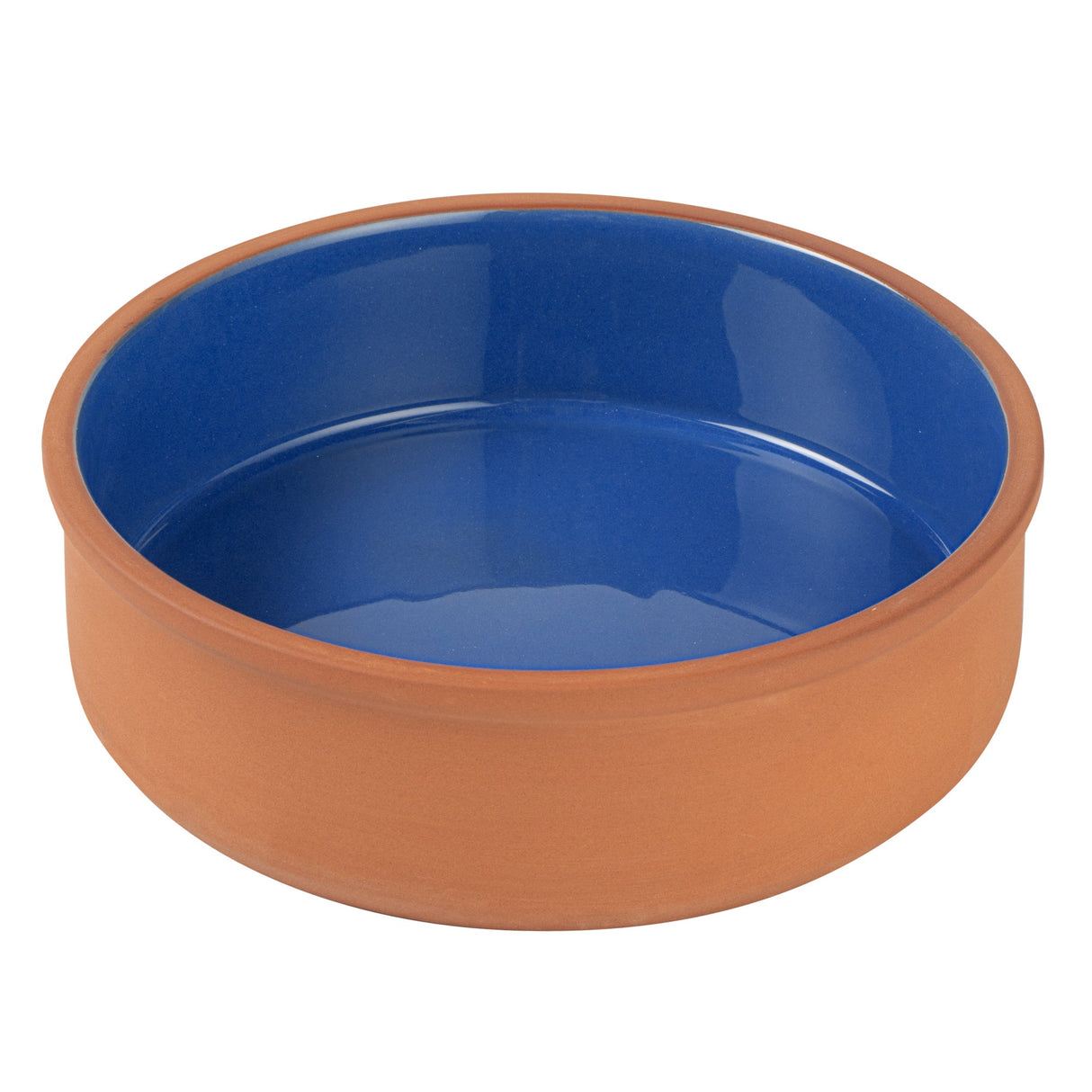Bowls, Cazuela, Terra Tek 34 Ounce, Terracotta, Blue Glazed Interior, 7.50 x 7.50 x 2.25 Inch, Oven-Safe,2 - 1 EACH